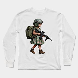 The Little Girl and a Toy Gun Long Sleeve T-Shirt